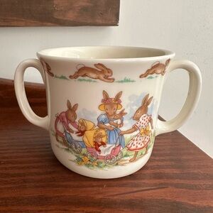 1936 Royal Doulton Bunnykins “Walk In the Park” double handled baby hug-a-mug